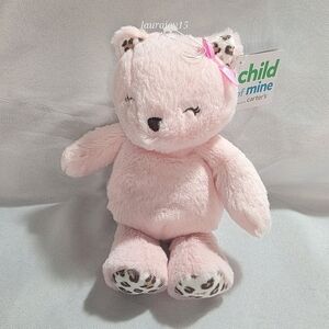 Carters Child Of Mine Pink Cat Plush Toy Leopard Print Rattle Tags 9 Inch 2017